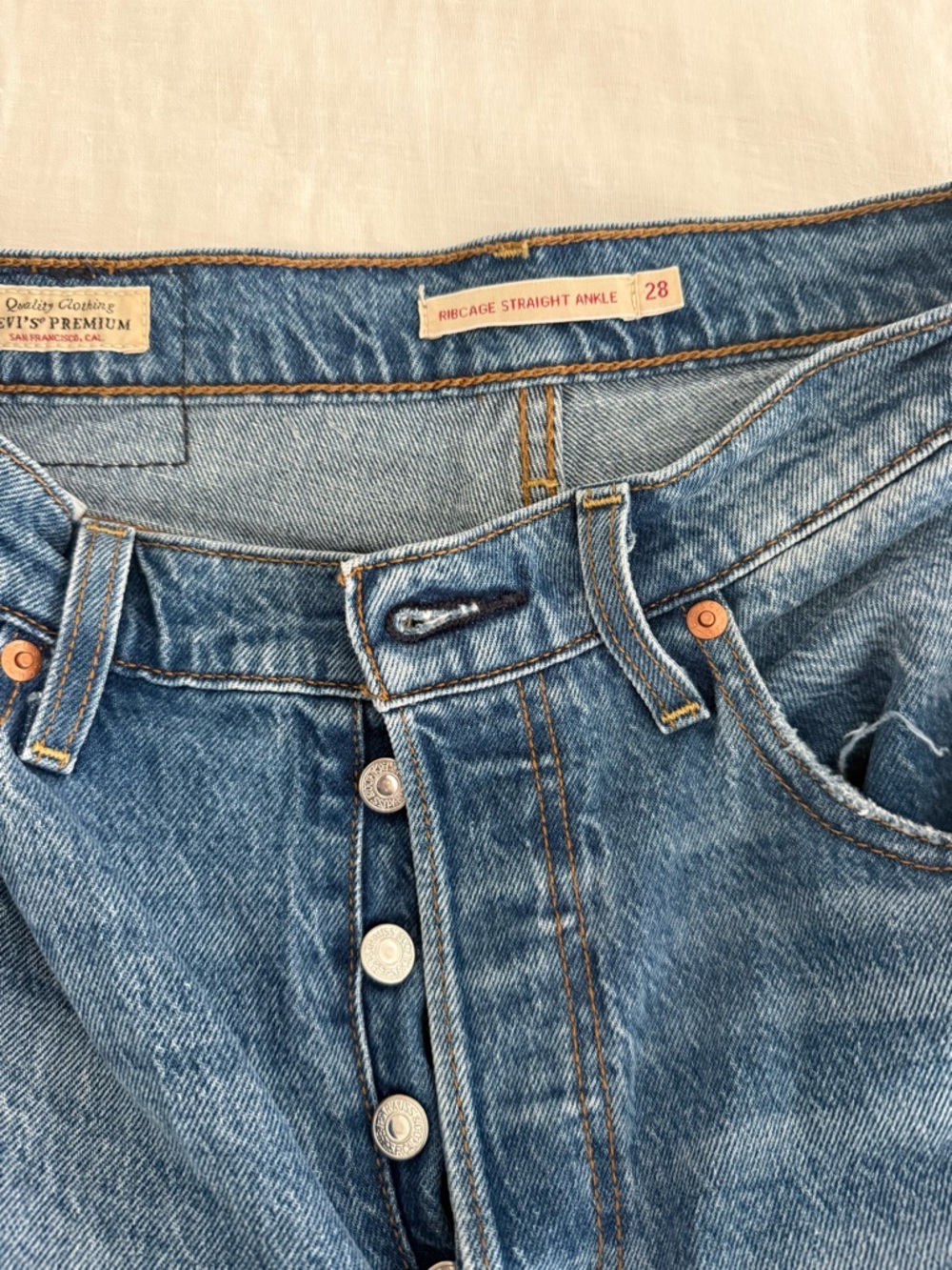 Levi's Light Blue High-Rise Straight Ankle Jeans size 28 - Picture 2 of 4